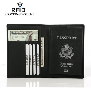 Fundas de Pasaporte Personalizadas al por Mayor de Boshiho, RFID, PU, Fibra de Carbono, Cuero Real, Porta Pasaportes - Product Image 1