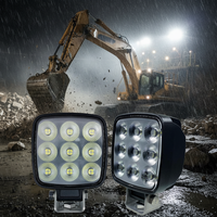 Phare de travail LED 4 pouces 45W en aluminium, étanche, faisceau spot et large, pour conduite tout-terrain, SUV, bateau, 4x4, 4WD, éclairage extérieur automobile 12V