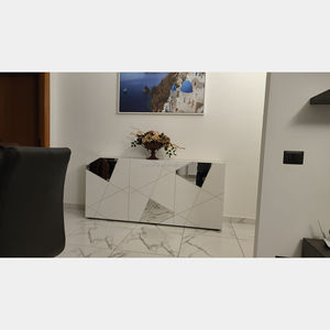 <span class=keywords><strong>Meuble</strong></span> d'appoint Buffet simple peint en blanc <span class=keywords><strong>Meuble</strong></span> <span class=keywords><strong>TV</strong></span> avec rangement avec verre pour salon salle à manger - Product Image 4