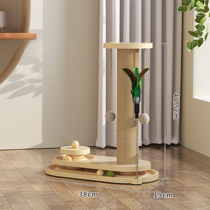 Durevole <span class=keywords><strong>Sisal</strong></span> Scratching Board e struttura da arrampicata con eco-friendly in legno massiccio gatto giocattolo impermeabile strumento di formazione - Product Image 5