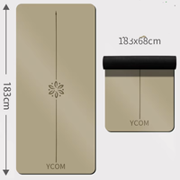Tapis de yoga antidérapant en PU et caoutchouc naturel, 5 mm d'épaisseur, avec ligne d'alignement, écologique, pour la maison, la gym, le Pilates et le Hot Yoga