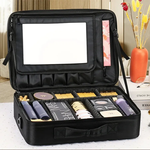 Sac de maquillage professionnel portable de voyage HQ Mixed Proc Discount, étui à cosmétiques, organisateur avec poignée, trousse de voyage pour artiste - Product Image 6