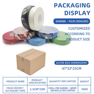 CE/ISO Certified Custom Logo Pano Adesivo Ice Field Hockey Stick Grip <span class=keywords><strong>Tape</strong></span> para 2.5cm Hockey <span class=keywords><strong>Tape</strong></span> - Product Image 2