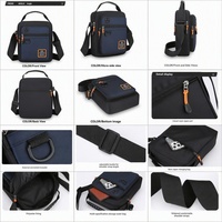 Sac bandoulière multifonctionnel pour homme en tissu Oxford avec poignée de transport et poches zippées pour les trajets quotidiens