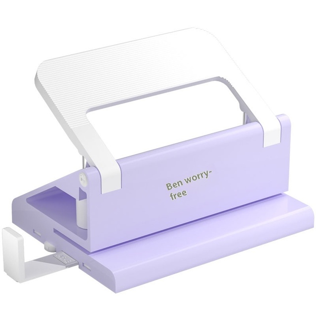 Small A4 Manual Double Hole Punching Binder Machine PP Material Circular Ring Eye Device for School Use