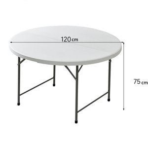 Popolare prodotto luce resina plastica bianco rotondo banchetto pieghevole festa di nozze decorazione tavolo - Product Image 5