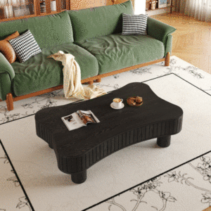 Lift Top Coffee Table 42 In Fluted Panel Hidden <b>Storage</b> Silent Hydraulic Lift Curved Safety <b>Corners</b> Living Room - Product Image 1