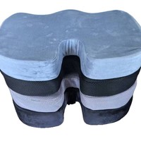 Coussin de siège ergonomique en mousse à mémoire de forme, forme oblongue, 100% polyester, amovible et lavable, pour voiture, bureau, longs trajets, assise au bureau