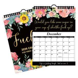 <span class=keywords><strong>Calendario</strong></span> 2026 per le <span class=keywords><strong>donne</strong></span> stanche-Ass disegno floreale <span class=keywords><strong>calendario</strong></span> da parete con spirale vincolante divertente Slogan <span class=keywords><strong>calendario</strong></span> pianificazione quotidiana - Product Image 2