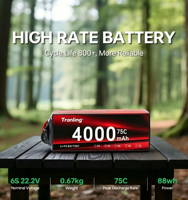 Batterie NMC au prix d'usine, 4000 mAh, 4S Lipo, batterie au lithium rechargeable à semi-conducteurs, 14,8 V, 6S Lipo pour drones