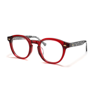 Gafas Unisex Redondas Vintage Retro de Acetato Multicolor de Nuevo Diseño, Monturas Ópticas