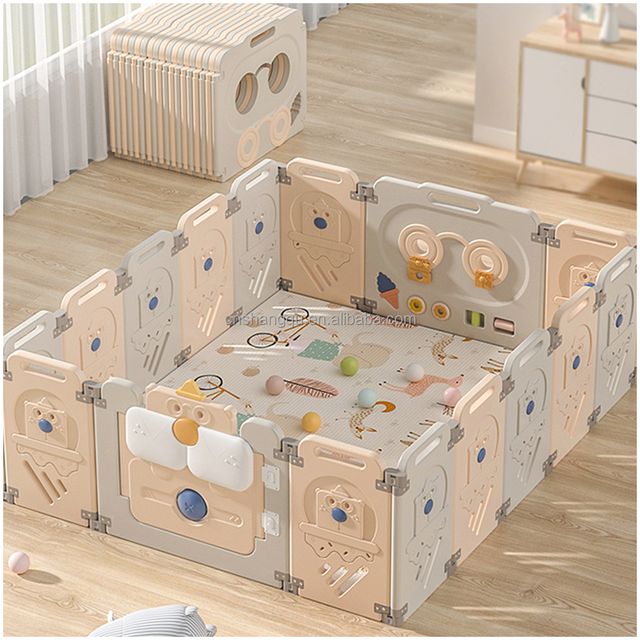 Wholesale Fashion Comfortable Child Indoor Foldable Playard with Mat Baby Fence Kids Playpen for Baby and Toddler