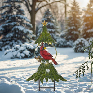 2026นกต้นคริสมาสต์เหล็กสีเขียวต้นฟักทองเสาสวนต้นไม้เคลือบผงสำหรับกลางแจ้งแบบเชื่อม - Product Image 5