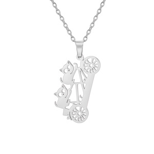 Vélo raton laveur collier en acier inoxydable femmes Animal collier mode <span class=keywords><strong>Couple</strong></span> saint valentin bijoux cadeau - Product Image 6