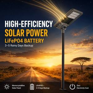 Hepu ไฟถนนพลังงานแสงอาทิตย์ LED แบบครบวงจรสำหรับโครงการแสงสว่างในเขตเทศบาล - Product Image 1