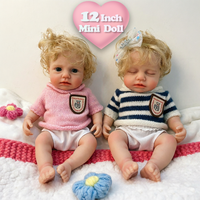 Poupée Reborn LouLou Blonde de 12 pouces en Silicone Pur, Contours Faciaux Réalistes, Peau Lisse au Toucher, Idéale pour les Collectionneurs d'Art et les Cadeaux de Fêtes