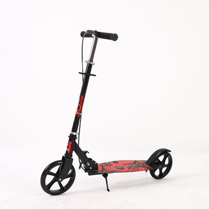 Trottinette pliable à deux roues de style grenouille pour enfants de 6 ans et plus, couleur noire avec design pliable - Product Image 4