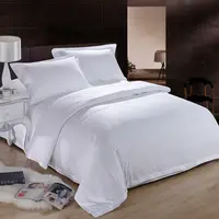 فندق اللوازم بالجملة الملك الحجم 7 قطعة عادي أبيض 100% قطن فاخر طقم سرير ل حفل زفاف فندق استخدام