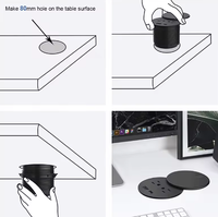 Prise simple standard européenne avec USB Type C, prise encastrée ronde avec cache-poussière, adaptée au bureau, à la maison, au bureau