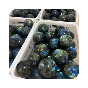 Donghai High Quality Natural Healing mineral flash Crystal Ball Labradorite Sphere Polished Quartz for Home Decoration