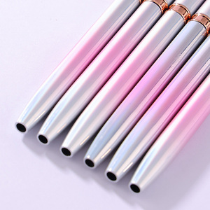 Pinceaux à ongles personnalisés avec manche métallique rose dégradé, pour liner, rayures, motifs floraux, ovales, plats, ronds, pour gel UV, ombré et fan. - Product Image 5