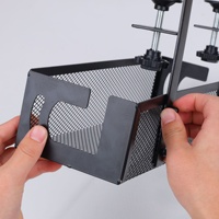Support de rangement rectangulaire moderne en métal et acier au carbone avec finition laquée, à un seul niveau, en plastique PP, pour gestion des câbles sous le bureau