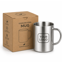 Mug à café en acier inoxydable personnalisé, à double paroi, isolé sous vide, pour café, restaurant, bureau