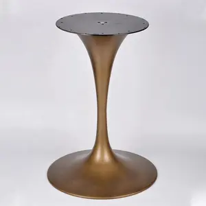 أرجل طاولة طعام بشكل البوق بتصميم حديث معدنية نحاسية مستديرة على شكل تيوليب