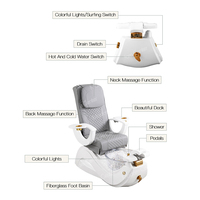 Fauteuil de pédicure de luxe MadamCenter, réglable et portable, spa de massage des pieds sans plomberie avec bol de spa, sans plomberie.