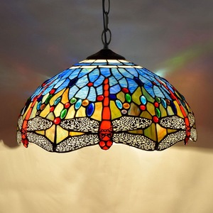 Tiffany Hanginghead Dragonfly lampu tunggal liontin dalam mahoni perunggu