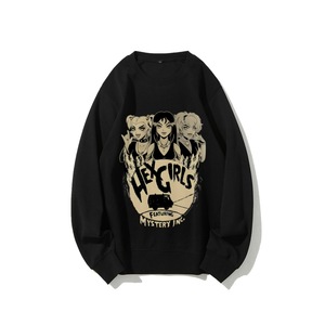 Pull à col rond pour filles, imprimé rétro, lourd, ample, décontracté, minimaliste, royalment confortable, <span class=keywords><strong>super</strong></span> pas cher - Product Image 2