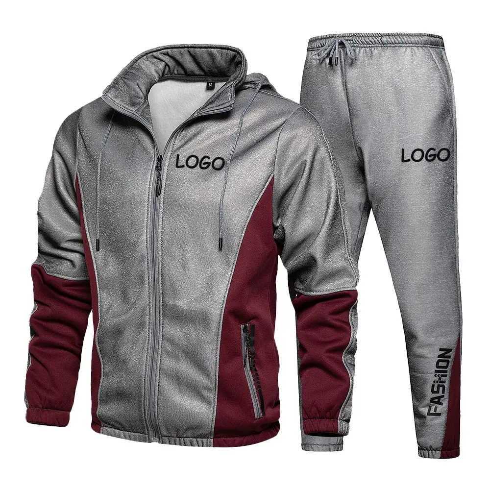 Benutzer definierte Logo Männer Jogging anzüge Casual Sport Fleece Trainings kleidung Plus Size Herren Hoodies & Sweatshirts Anzug Trainings anzug