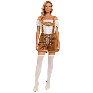 Traje de Festival de la Cerveza Bávaro para Mujer: Mono con Sombrero para Actuaciones Escénicas, Talla Adulto, Fuente Transfronteriza, Sin Etiqueta - Product Image 4