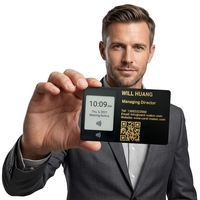 Carte de visite numérique en métal noir / Carte de visite NFC en métal de luxe avec lien codé pour les réseaux sociaux