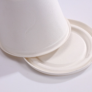 Gobelet à sauce jetable en pulpe de papier 2 oz avec couvercle, rond, compatible micro-ondes, pour pique-nique - Product Image 3