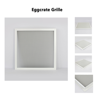 Grille de retour d'air carrée moderne en aluminium, type alvéolée, avec volet d'opposition, optionnellement équipée d'un silencieux, Grandaire ECGA-0, pour installation au plafond
