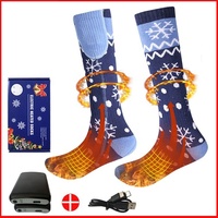 Chaussettes chauffantes électriques à télécommande pour l'extérieur, batterie rechargeable USB, chaussettes thermiques pour le ski avec application