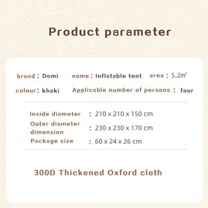 Grande tente familiale d'extérieur pour le camping, toile Oxford imperméable, coton aérien, glamping, gonflable, deux chambres, installation rapide - Product Image 4