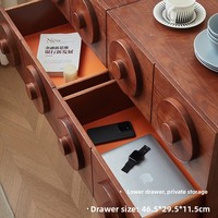 Meuble TV vintage en chêne de style français, combinaison de rangement avec tiroirs, armoire de chevet et d'appoint pour canapé avec portes coulissantes