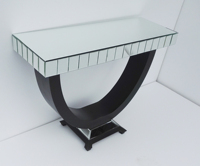 Meuble de salon avec miroir, Table de couloir demi-lune, avec miroir mural, pour la maison, l'hôtel