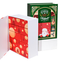 Calendrier de l'Avent de Noël transfrontalier, boîte à 12 compartiments, vide, spécial, rectangulaire, UV, pour rouges à lèvres en boîte mystère