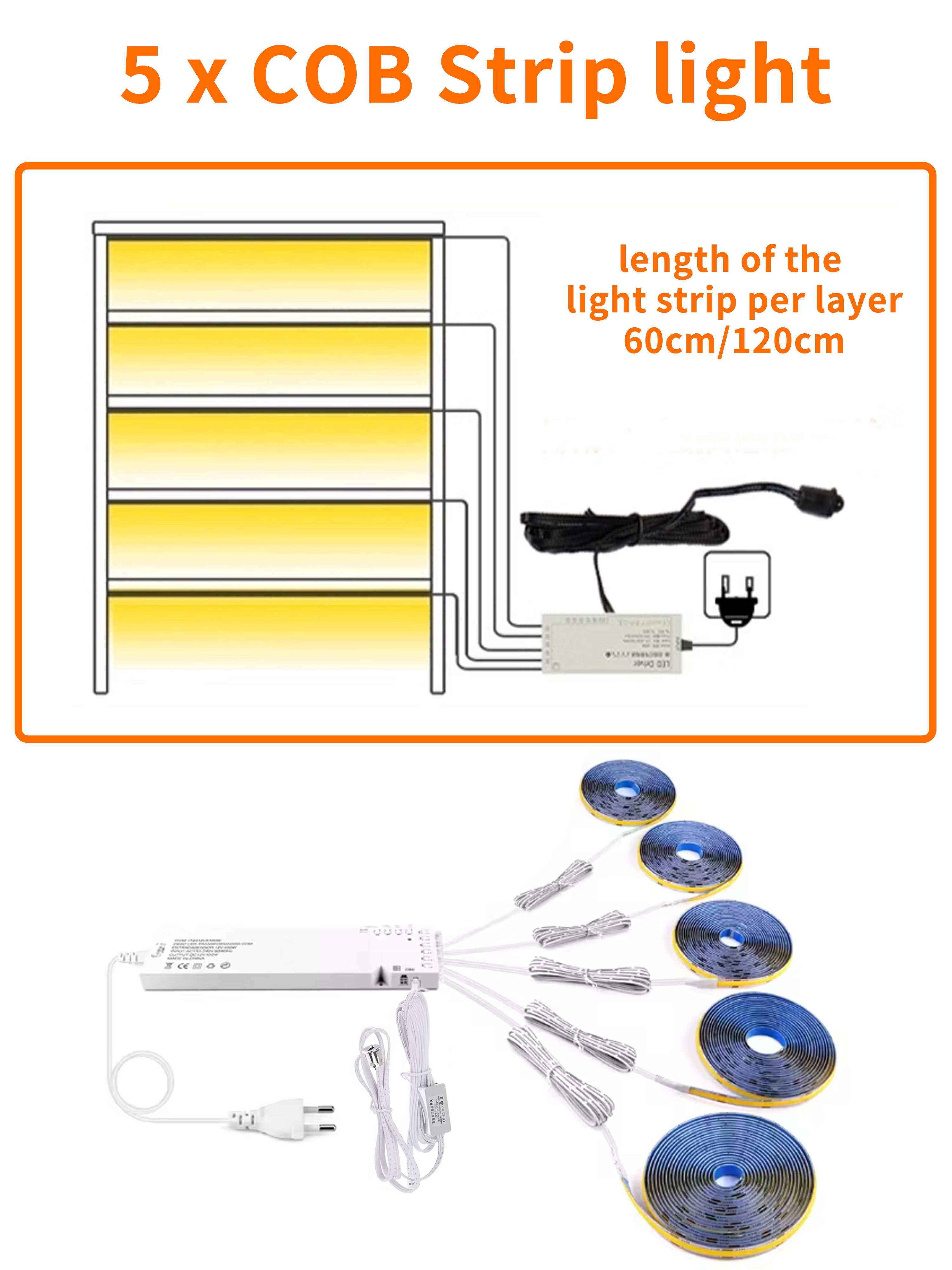 5 X bande lumineuse COB