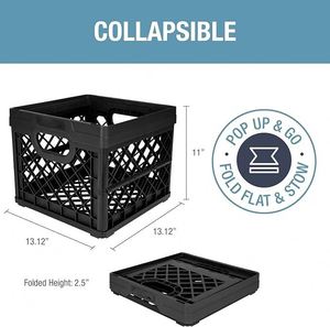 Collapsible Milk <b>Crate</b> -25L (6 Gal) Stackable Storage Bins Holds 50lbs Per Bin Clevercrates Are Heavy Duty - Product Image 3