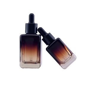 Fornitore flacone contagocce in vetro spesso ambra da 50ML Botella <span class=keywords><strong>Cristal</strong></span> contenitore per imballaggio cosmetico vuoto fiale di olio essenziale - Product Image 5