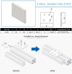 Proveedor verificado Placa de transición de 4 orificios Placa de unión en T para perfil de aluminio de extrusión de serie 4040 y 2020 Fabricación de carreras <span class=keywords><strong>Simu</strong></span> - Product Image 4