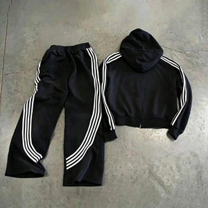 High Waist New Custom Baggy Side Striped Pants Customized Logo Fashion Male <b>Sweatpants</b> Mens Casual Long Track <b>Flare</b> Pant Men - Product Image 2