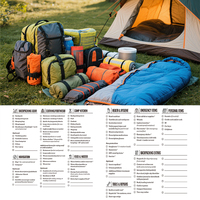 Kit de survie professionnel en plein air pour 2-3 personnes, équipement d'urgence pour 72 heures, randonnée, sac à dos de voyage, sac de couchage en PVC de 30L, tente