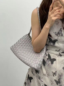 Bayanlar için 2025 yaz lüks dokuma omuz çantaları moda el yapımı dokuma rahat örgülü Tote el çantası İpli çanta ile - Product Image 6