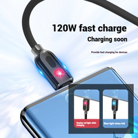 Câble de charge rapide USB C de bonne qualité avec lumière LED 120W, câble de charge de données pour téléphone Android Samsung