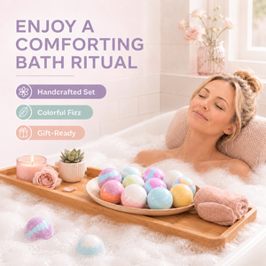 Coffret Cadeau de Bombes de Bain Naturelles – 12 Pièces – Bain Spa Luxueux – Confort Rafraîchissant – Aromathérapie Relaxante – Bombes de Bain Effervescentes Colorées - Product Image 2